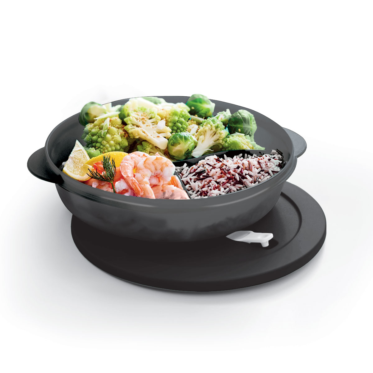 El recipiente tienen dos orejas que permiten sostenerlo con mayor facilidad. Su diseño, es modular y apilable, lo que permite aprovechar al máximo el espacio del refrigerador.