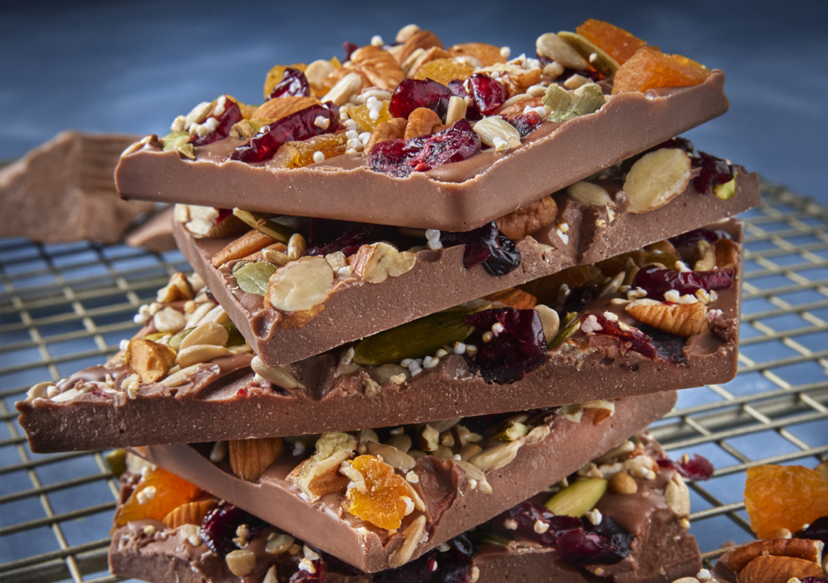 Barras de chocolate con semillas