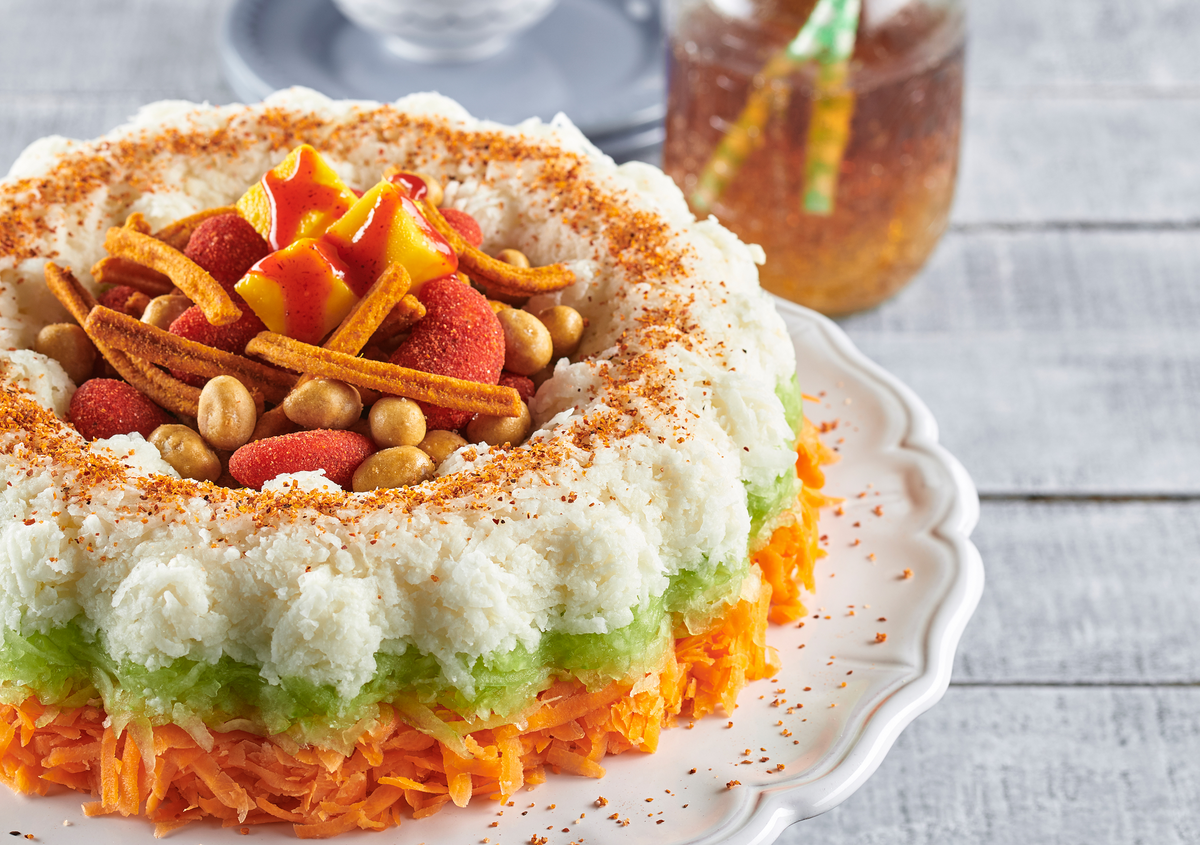 Receta corona de verduras con chamoy