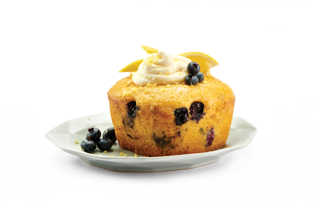 Pastel de limón con blueberries 