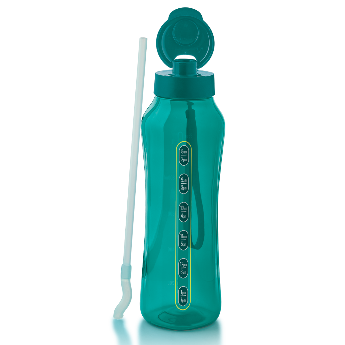 Forma ergonómica con textura en los laterales que te permite sostener con comodidad con una sola mano. Debido a la capacidad cuenta con un asa que ayuda a sostener con mayor comodidad incluso para servir a un vaso de ésta. Puedes beber a través de su boquilla o popote y cerrar sin riesgo a derrame cuando no la estés usando.