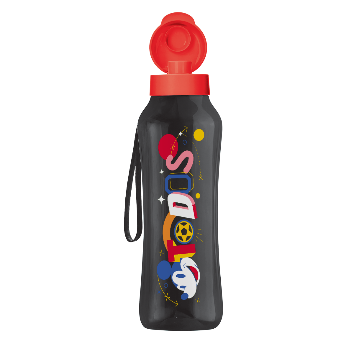 Inspira, Motívate, Hidrátate. Lleva el agua contigo y mantente hidratado todo el día. Evita el uso de botellas desechables, lleva contigo tu botella rellenable. Diviertete mientras llegas a tu meta hidratándote.. Forma ergonómica con textura en los laterales que te permite sostener con comodidad con una sola mano. Debido a la capacidad cuenta con un asa que ayuda a sostener con mayor comodidad incluso para servir a un vaso de ésta.