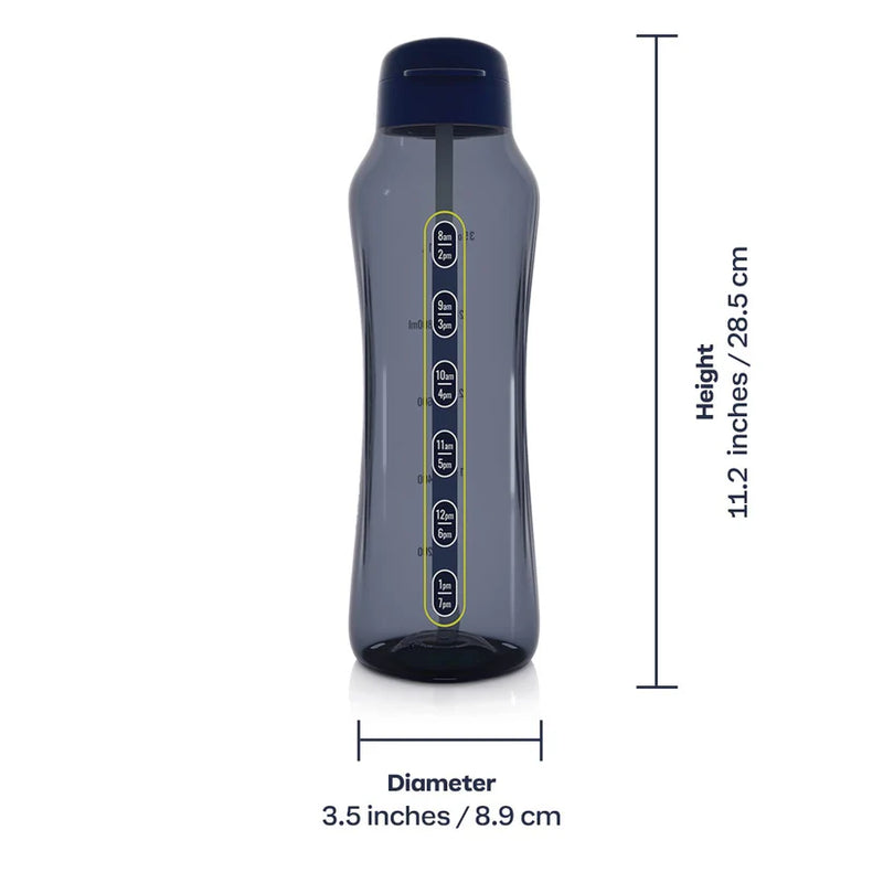 Botella de agua motivacional 1.2 L AQUAVIBE Tupperware con popote flexible