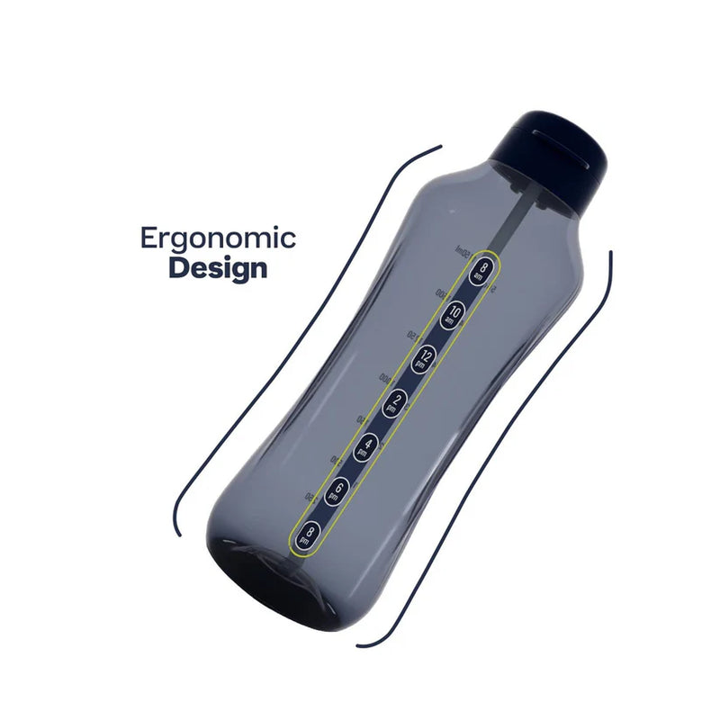Botella motivacional 2L AQUAVIBE Tupperware Azul Marino tapa 2 en 1