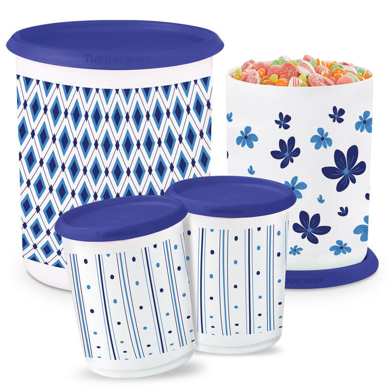 Botes herméticos para despensa Tupperware  4 pzas 1.2L, 2L y 3L Toque Magico 