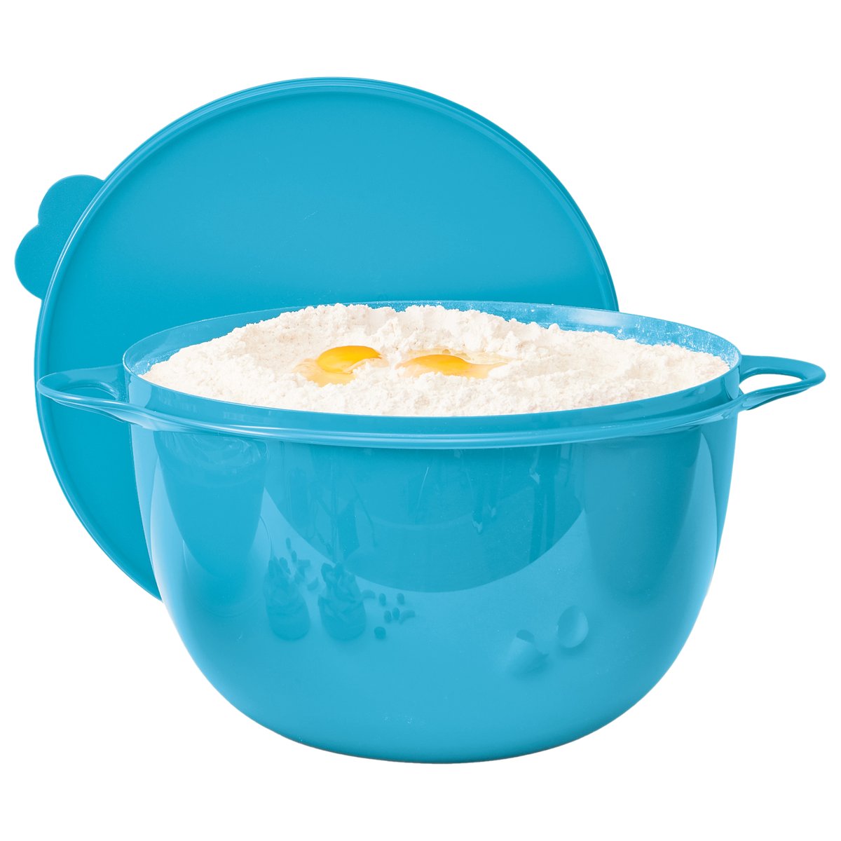 Bate, mezcla, refrigera . Tazón con asa especial para sostener con una mano y con la otra puedas batir o mezclar.. Cuenta con sello para refrigerar o dejar reposar tus mezclas tapadas.. Cuenta con sello para refrigerar o dejar reposar tus mezclas tapadas.. Lavar con esponja suave . Puedes batir con batidora eléctrica sin riesgo a que se raye. Capacidad: 14 L