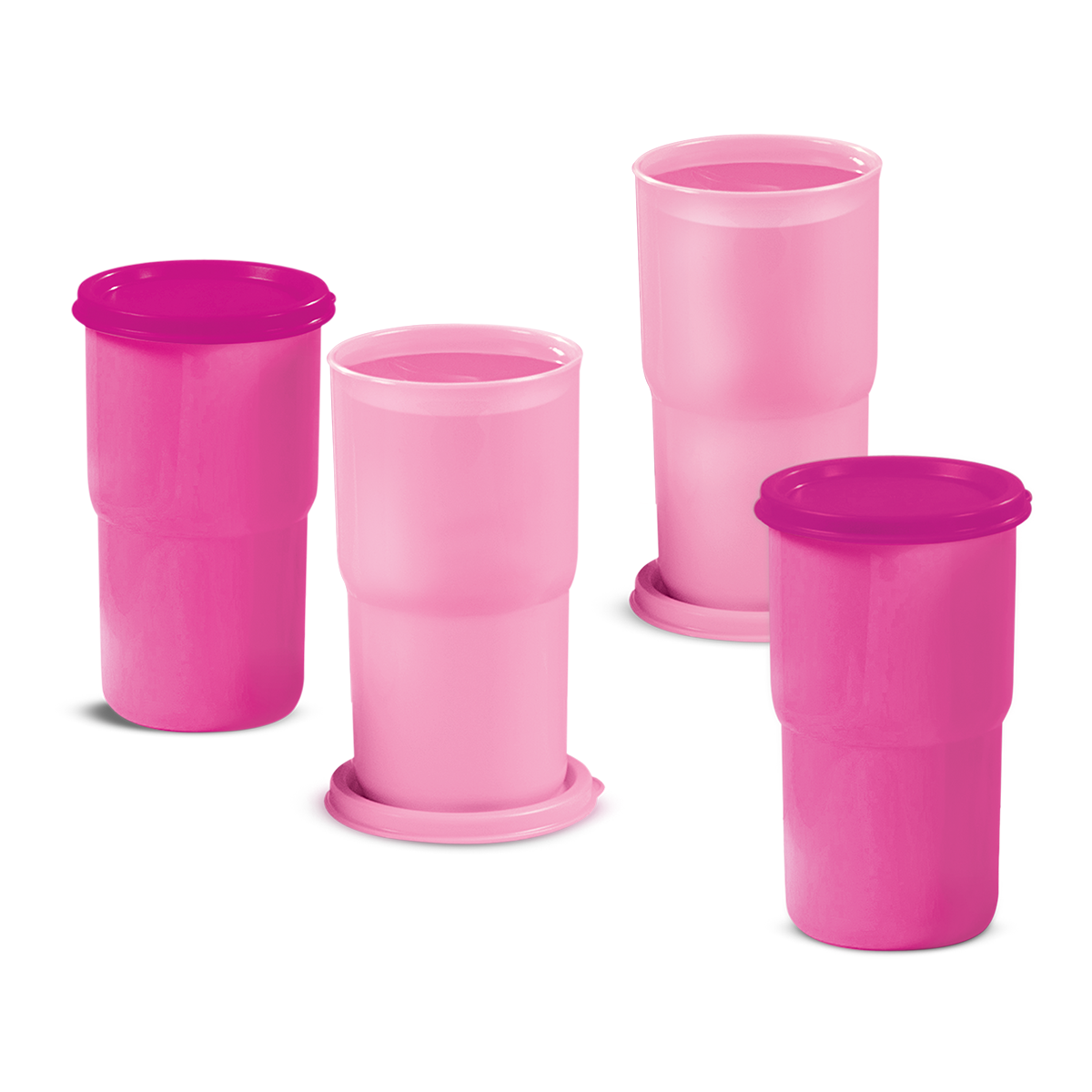 Vasos con tapa vintage Tupperware 4 pzas