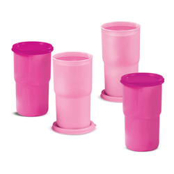 Vasos con tapa vintage Tupperware 4 pzas