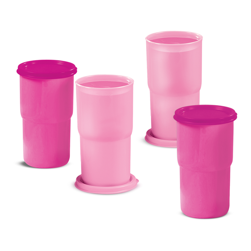 Vasos con tapa vintage Tupperware 4 pzas