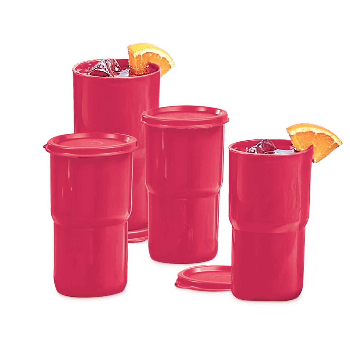 Vasos con tapa vintage Tupperware 4 pzas