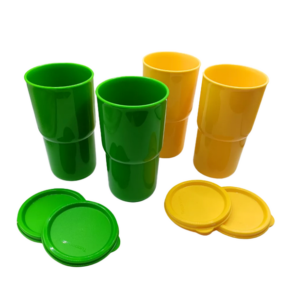 Vasos con tapa Tupperware (4) 350 ml c/u