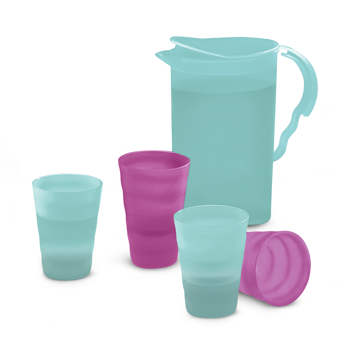 Jarrita con vasos Muranito Mini Tupperware