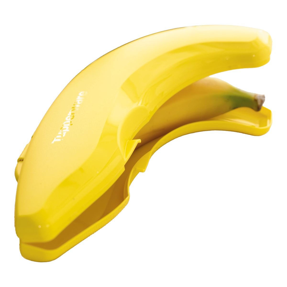 Recipiente elaborado en material rígido, con diseño increíble en forma de plátano. 