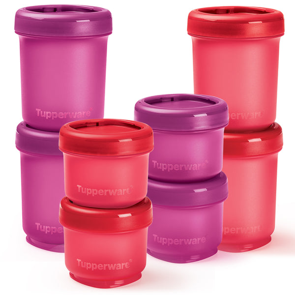 Set 8 Pzas Tuppers herméticos para comida  Tupperware 350ml y 200ml