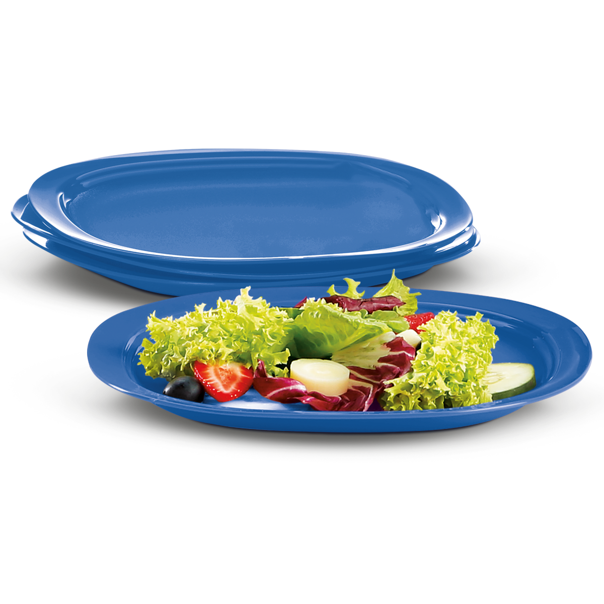 Set de 4 platos para servir en la mesa. Mientras no los usas almacena ocupando poco espacio apilando uno sobre otro. Platos chicos para servir toda clase de platillos en la mesa. Sirve directo en la mesa . Evita cortar sobre estos con cubiertos filosos. Medidas: 24 cm x 24 cm 