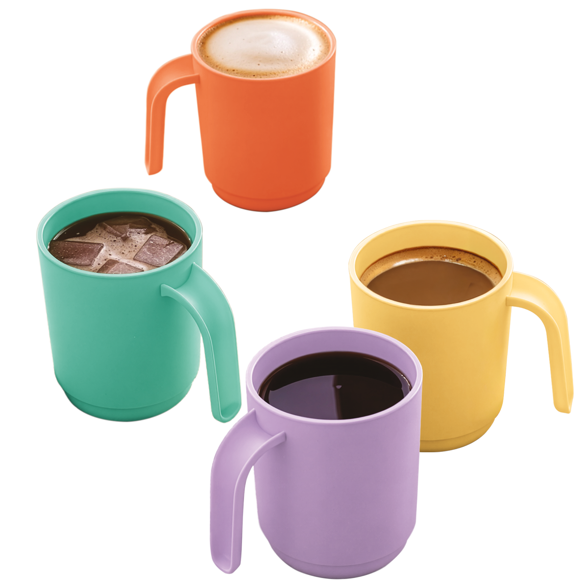 Set de 4 tazas con capacidad de 350 ml c/u
