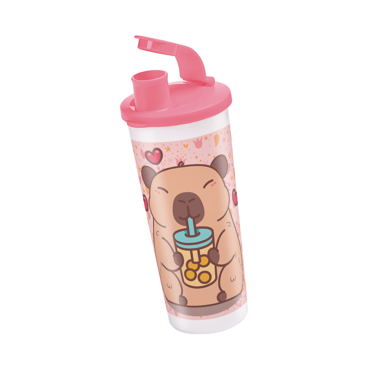 Vaso con boquilla decorado Tupperware 470ml