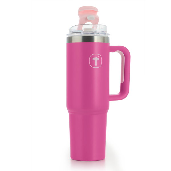 Termo Rosa para Agua cafe o te Tupperware Big T 1.2 L Frio Caliente Anti derrames 