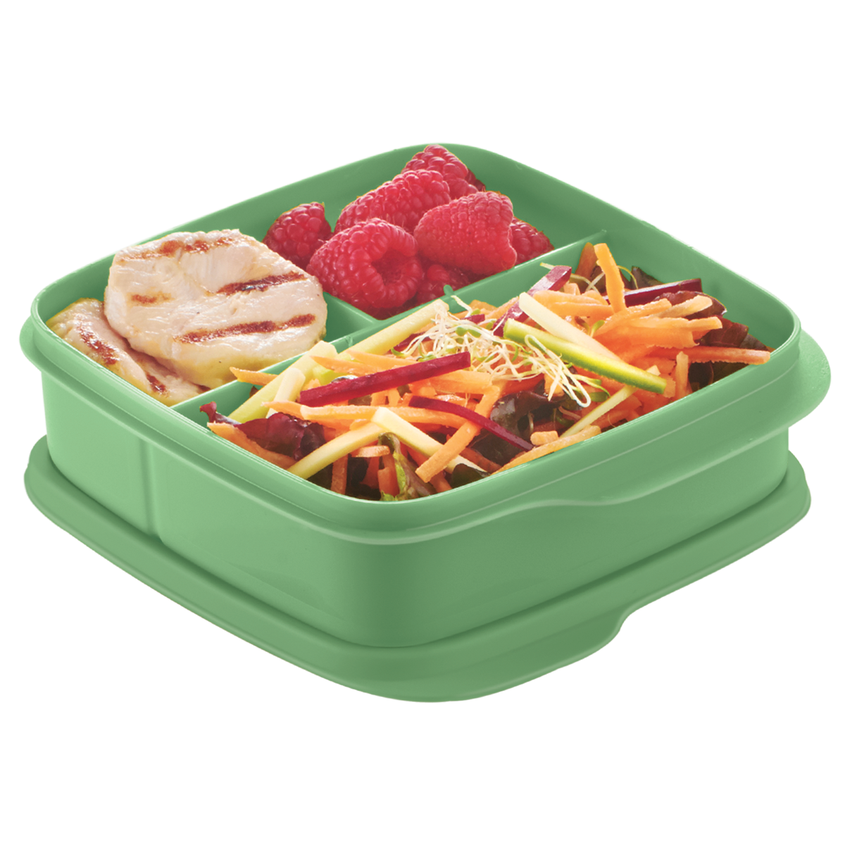 Contenedor Para Lunch C/ 3 Divisiones Tupperware verde