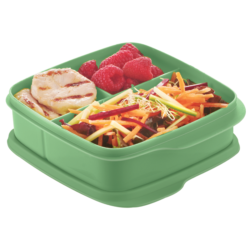 Contenedor Para Lunch C/ 3 Divisiones Tupperware verde
