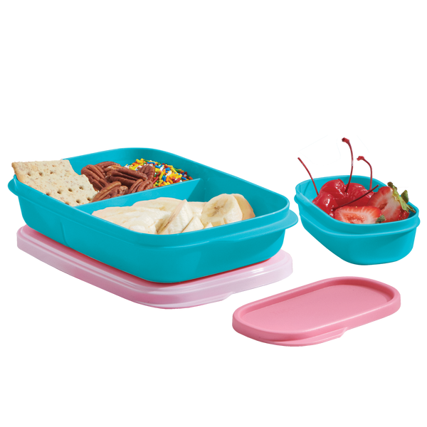 Tupperware para lunch con divisiones  2 pzs 418ml y 258ml