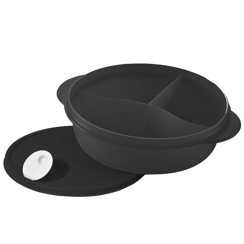 Plato Cristal Flash con divisiones color negro – Tupperware MX