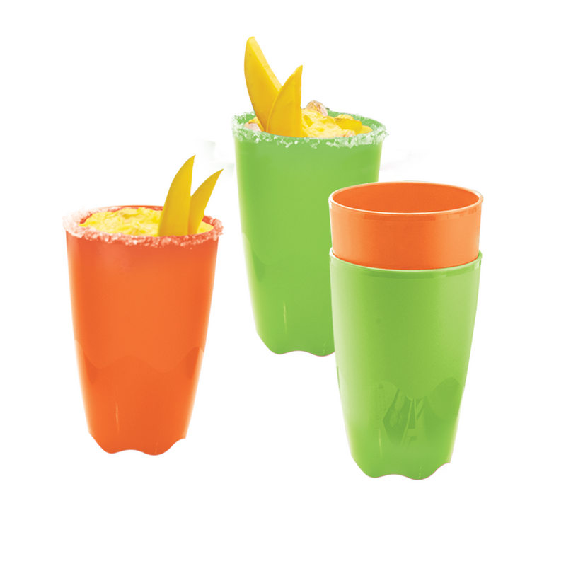 Vasos Floresta Tupperware Naranja/verde (4) 525 ml c/u