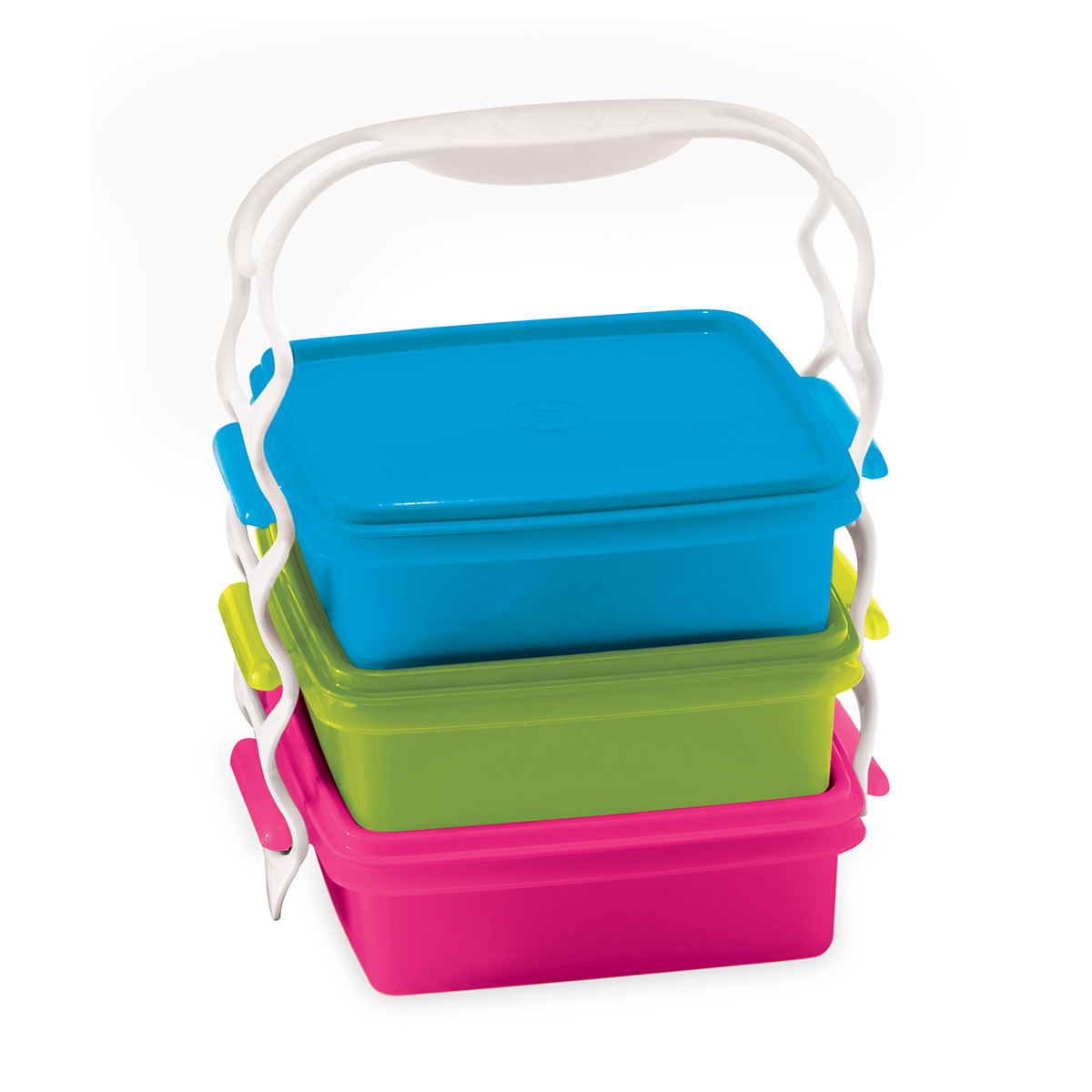 Portaviandas Lonchera Tupperware 3 pzas de 850 ml con asa . Tres recipientes que puedes usar para llevar distintos alimentos por separado