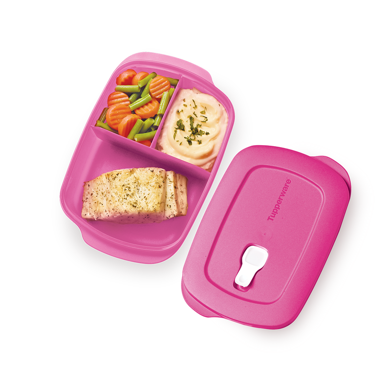 Tupper para microondas con divisiones Tupperware  Micro Flash  Rosa